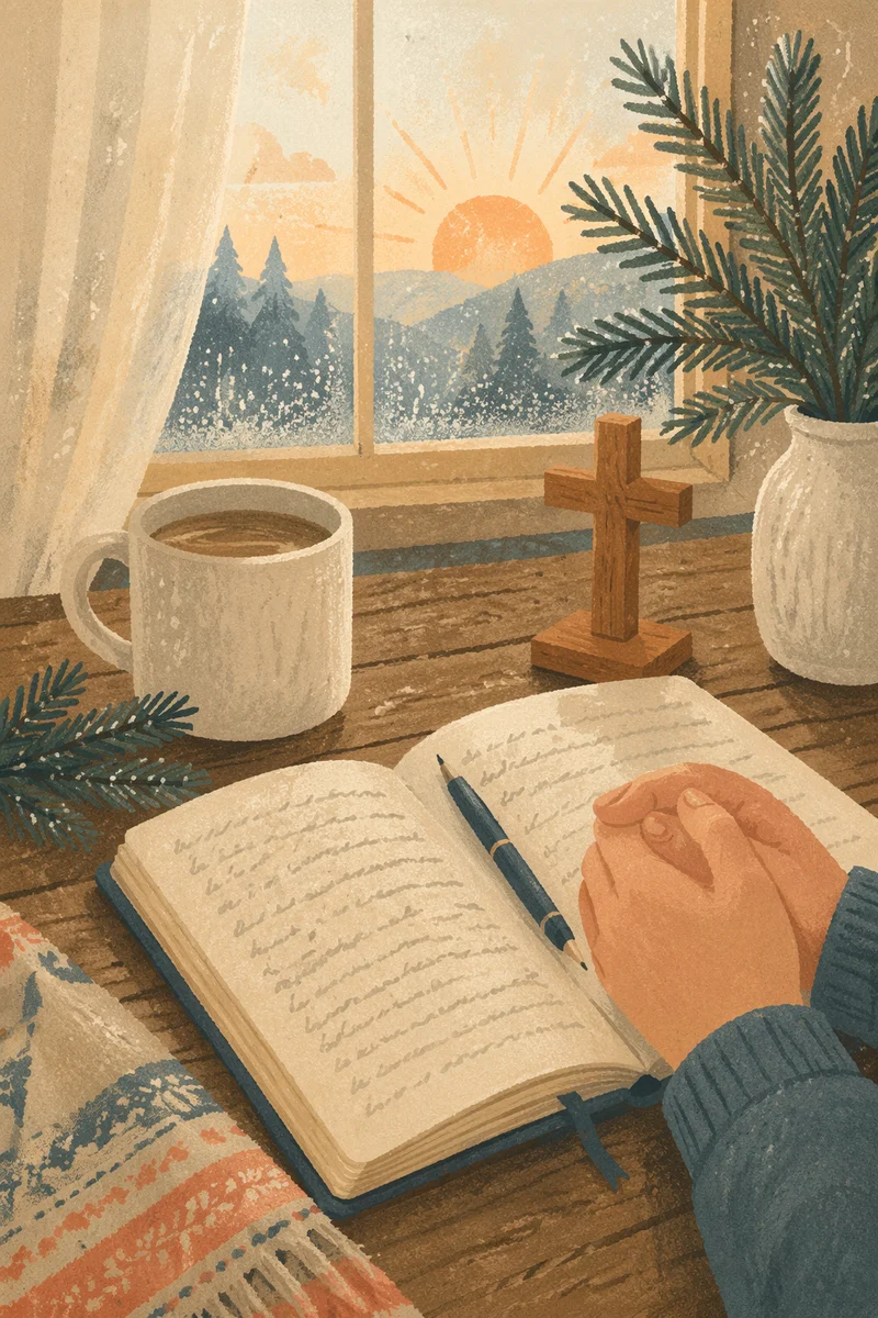 Morning Prayer Journal with Evergreen Sprigs