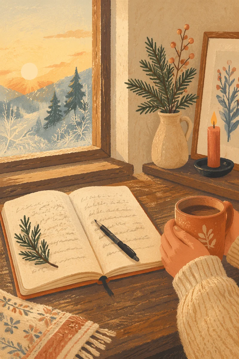 Morning Prayer Journal with Evergreen Sprig