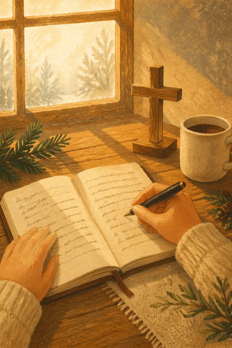 Morning Prayer Journal with Evergreen Sprigs