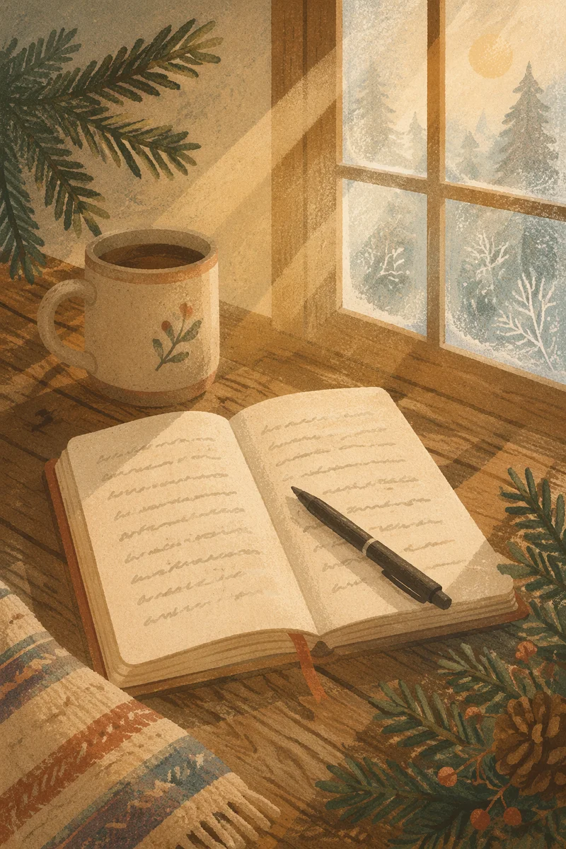 Morning Prayer Journal with Evergreen Sprigs