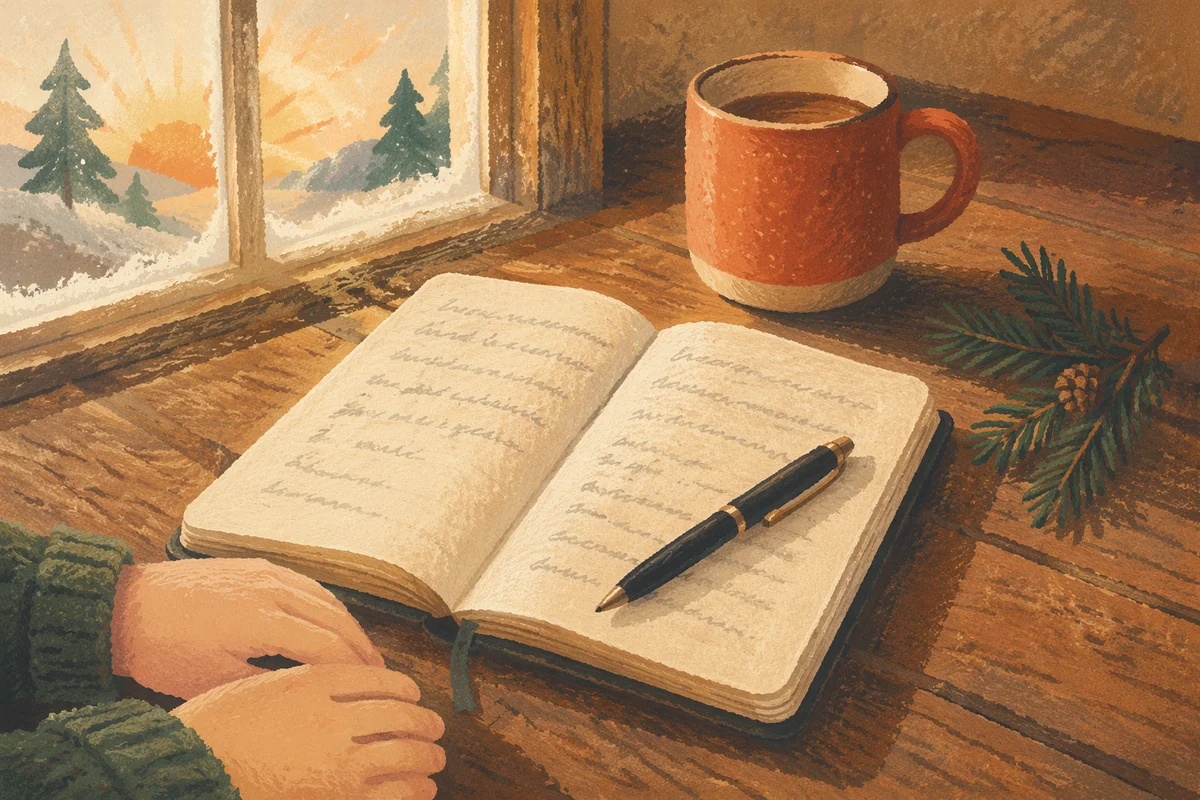 Morning Prayer Journal with Evergreen Sprig