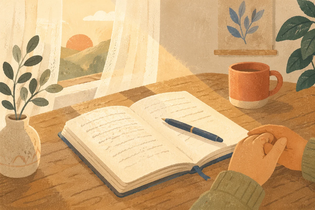 Morning Prayer Journal in Warm Light