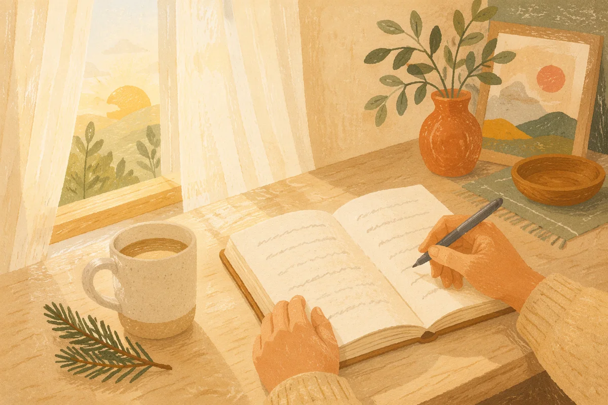 Morning Prayer Journal with Evergreen Sprig