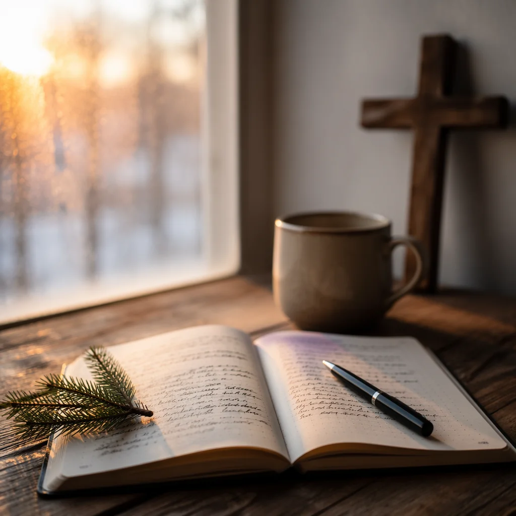 Morning Prayer Journal with Evergreen Sprig