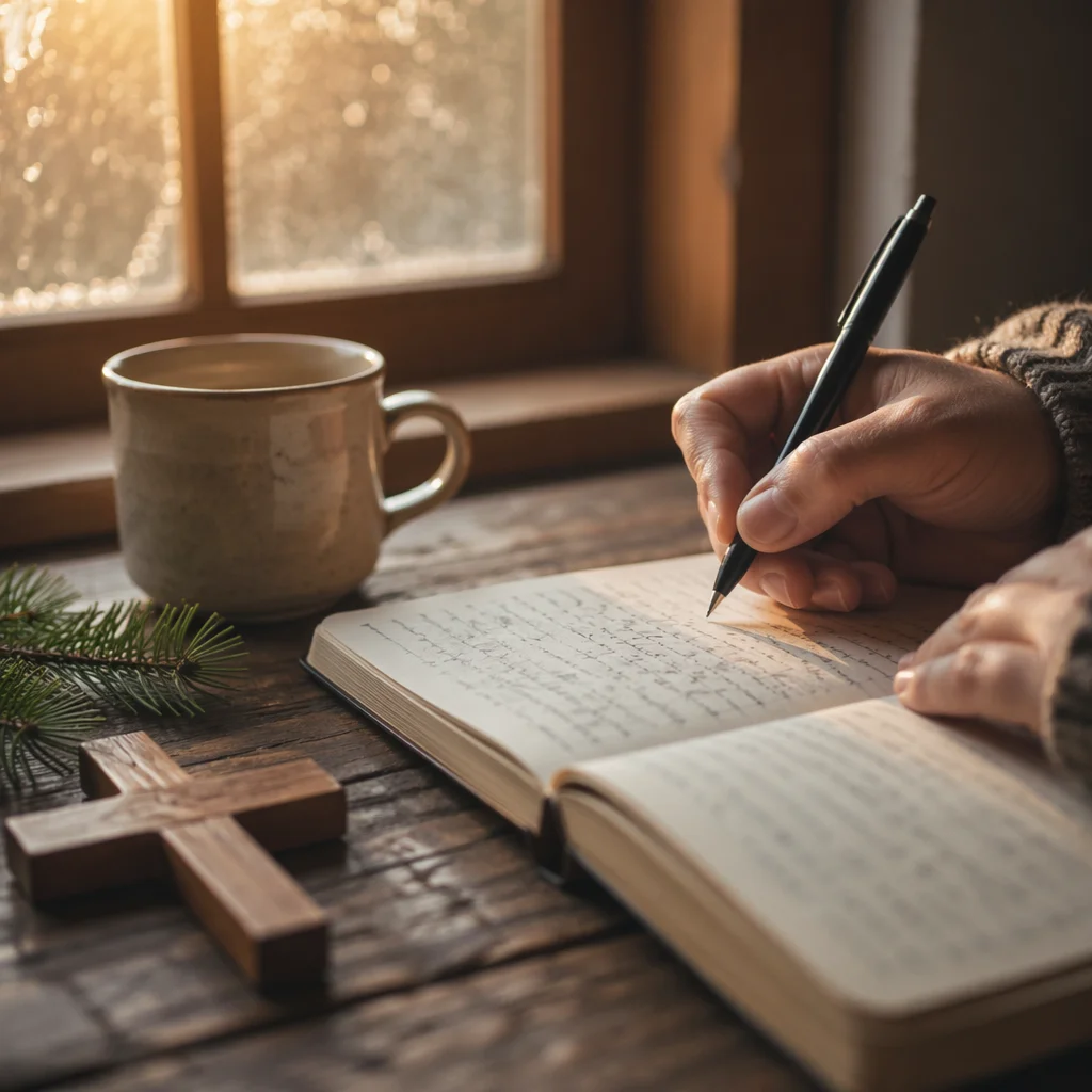 Morning Prayer Journal with Evergreen Sprigs