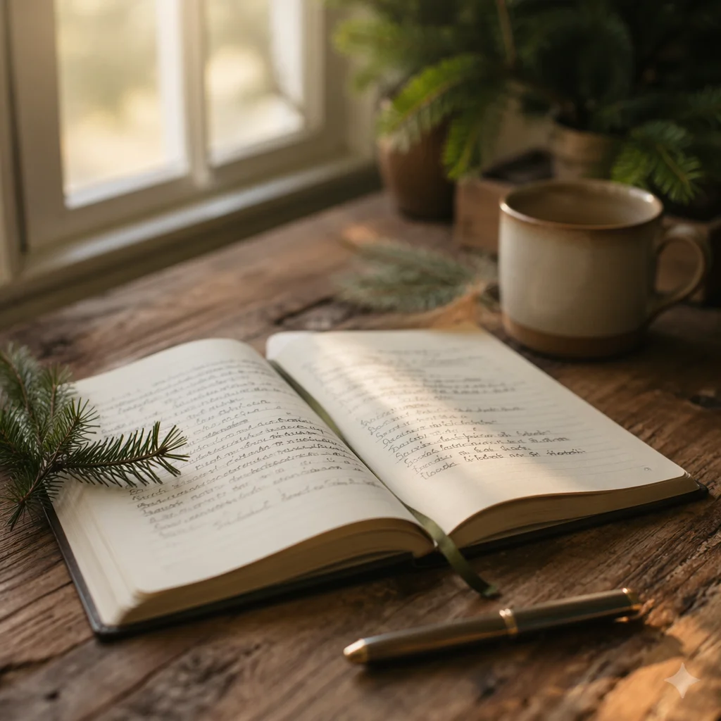 Morning Prayer Journal with Evergreen Sprig