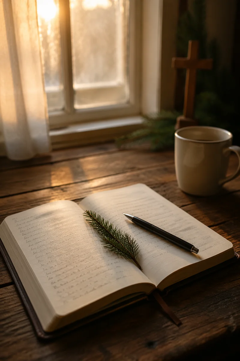 Morning Prayer Journal with Evergreen Sprig
