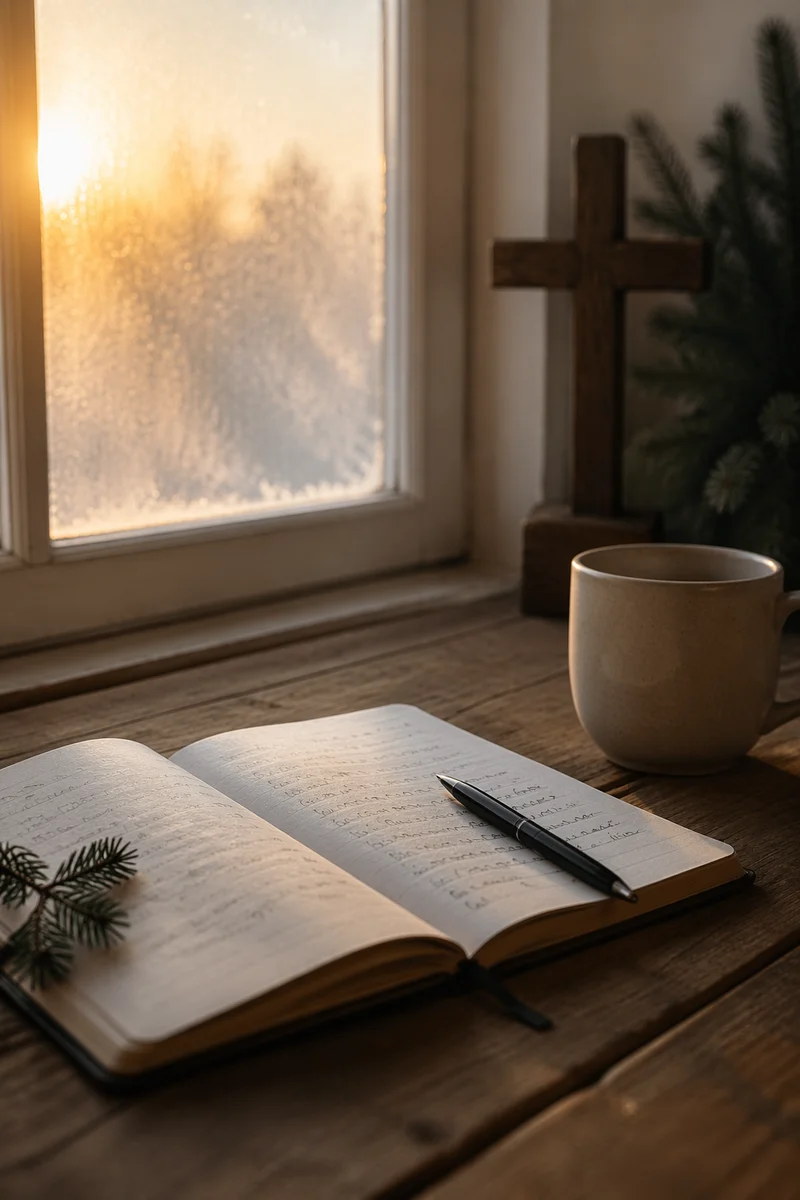 Morning Prayer Journal with Evergreen Sprig