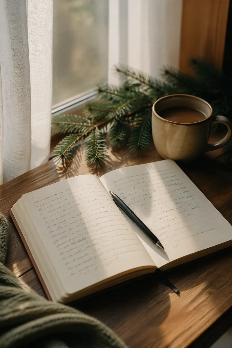 Morning Prayer Journal with Evergreen Sprigs