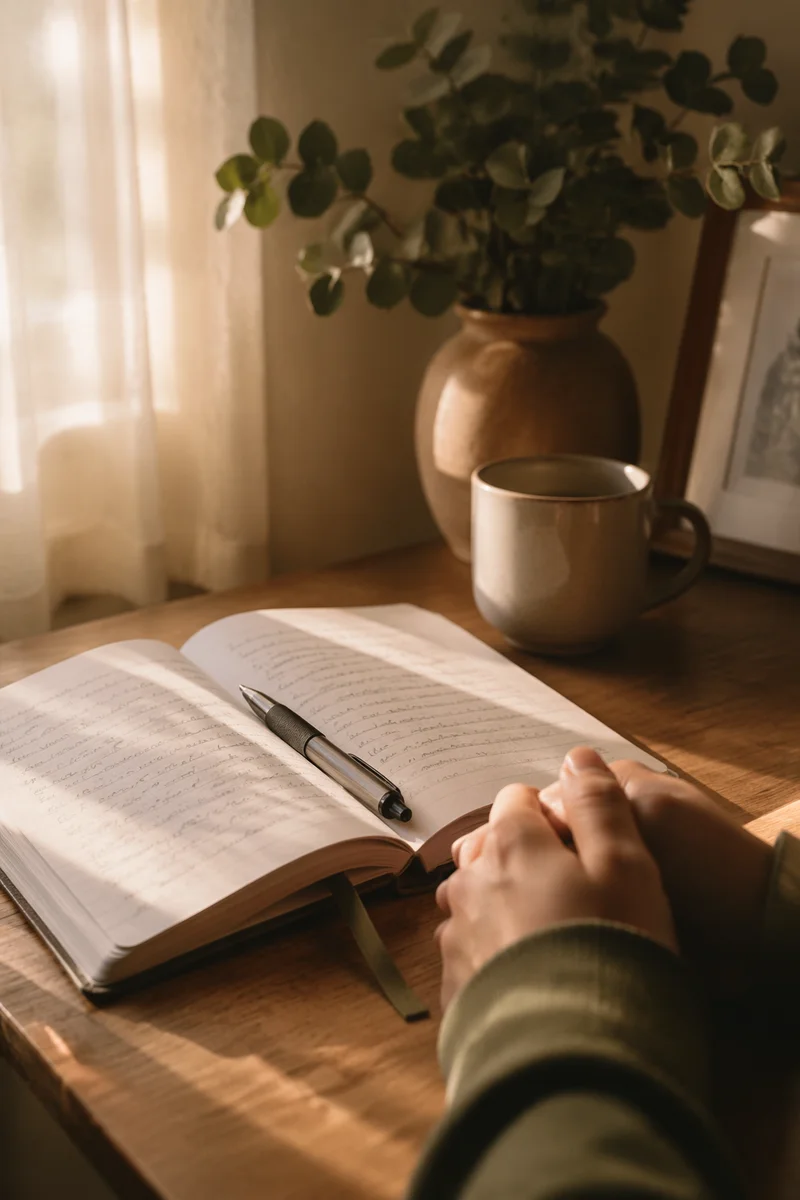 Morning Prayer Journal by Window Light