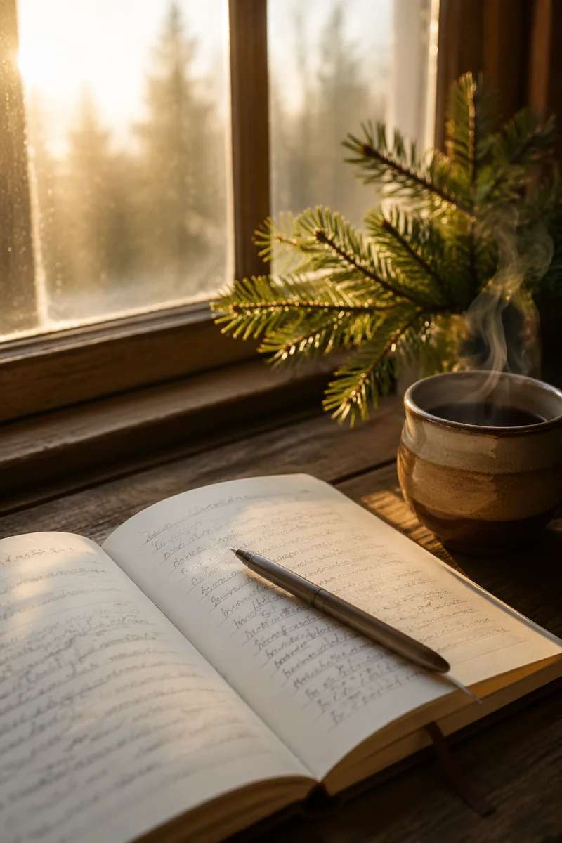 Morning Prayer Journal with Evergreen Sprig
