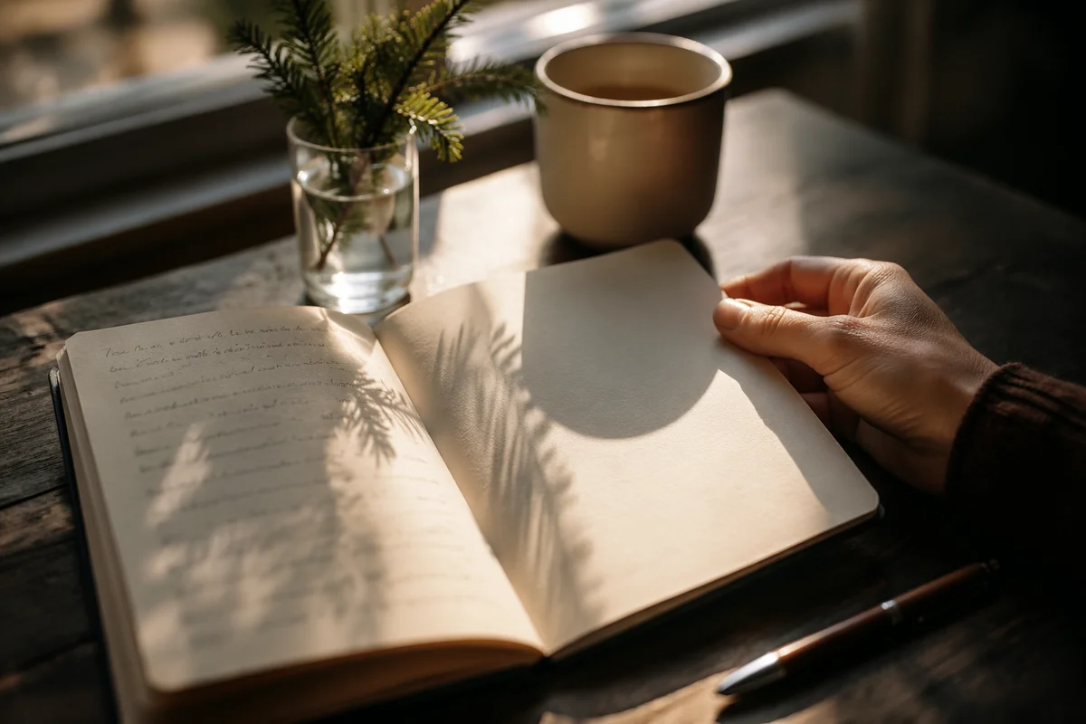 Morning Prayer Journal with Evergreen Sprig