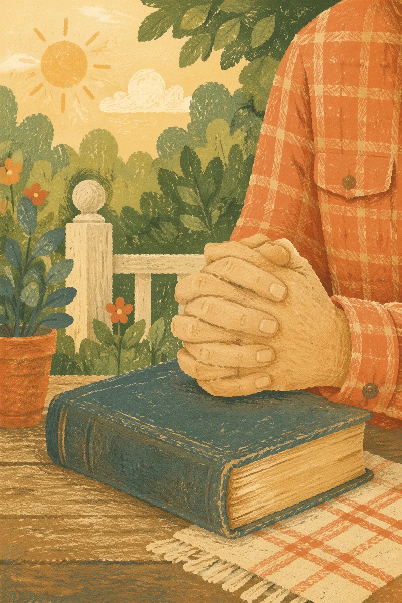 Praying Hands on Worn Bible