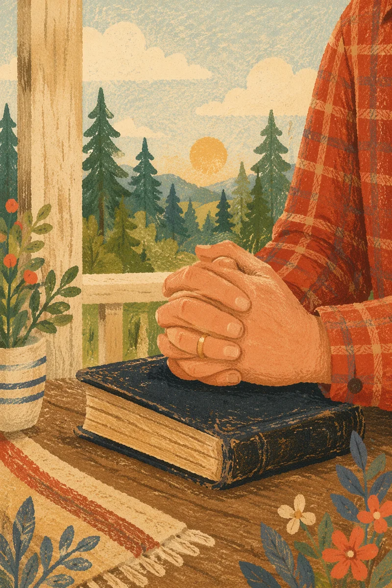 Praying Hands Resting on Bible