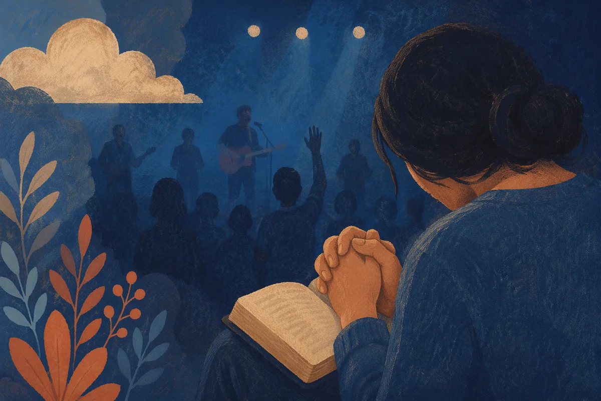 Praying Hands Over Open Bible