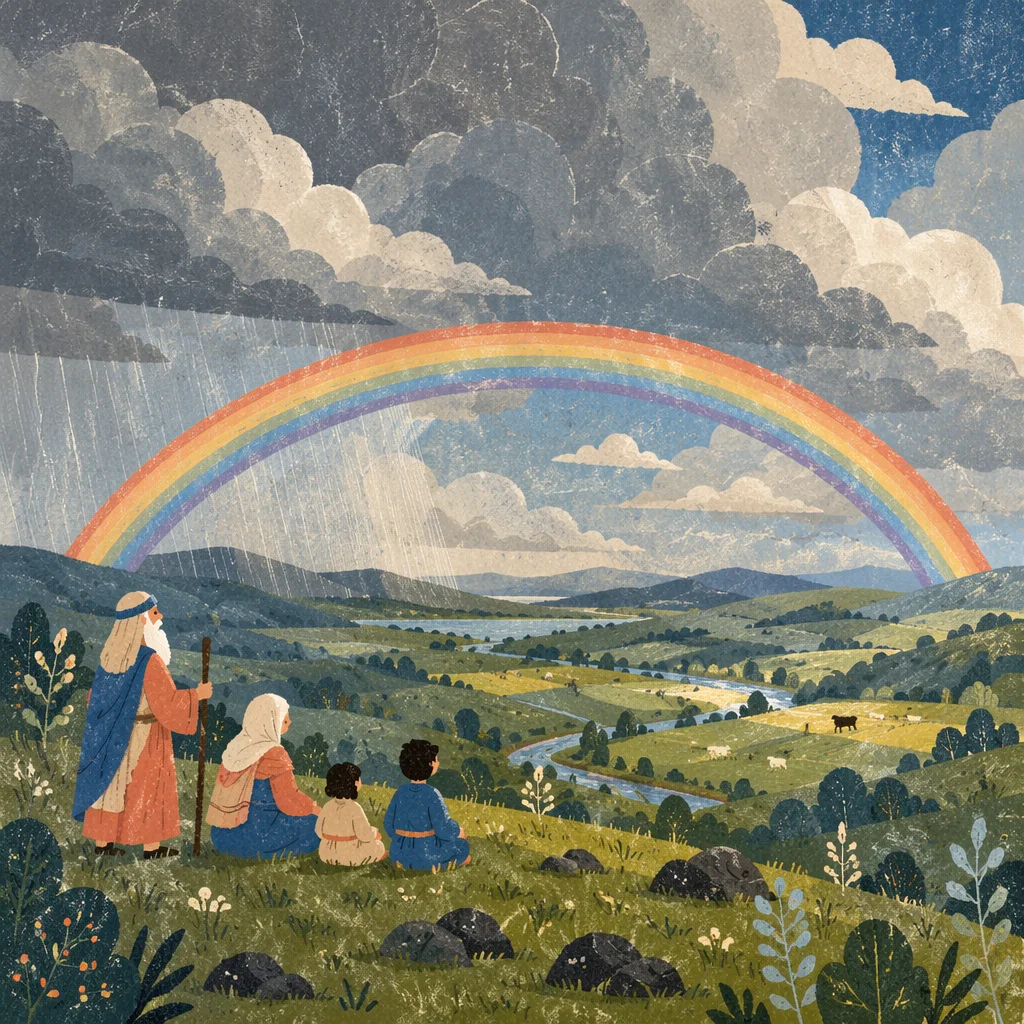 Rainbow Over Storm-Cleared Evergreen Valley