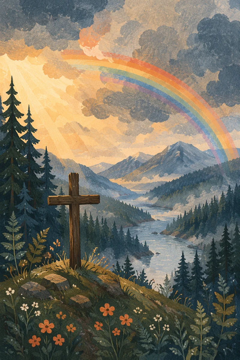 Rainbow of Hope Over Evergreen Valley