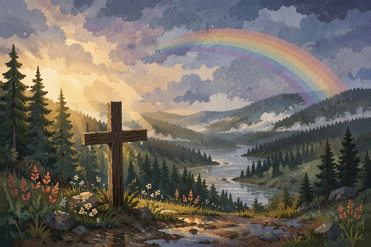 Rainbow Covenant Over Evergreen Valley