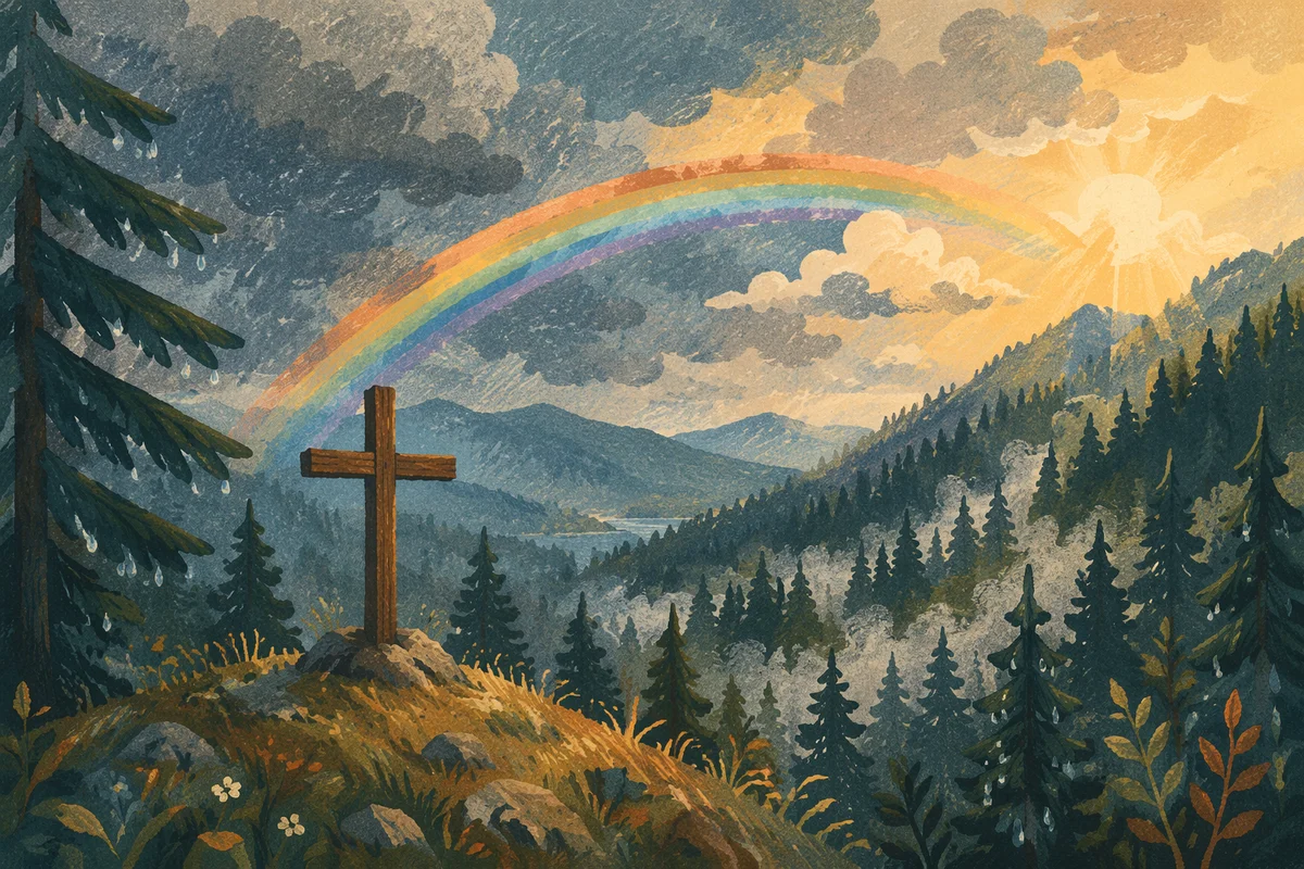 Rainbow of Hope Over Evergreen Valley