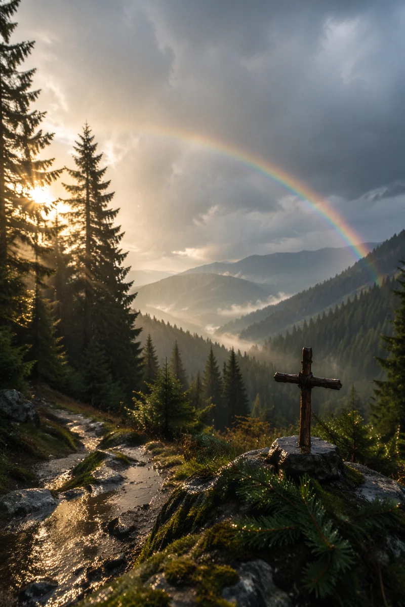 Rainbow of Hope Over Evergreen Valley
