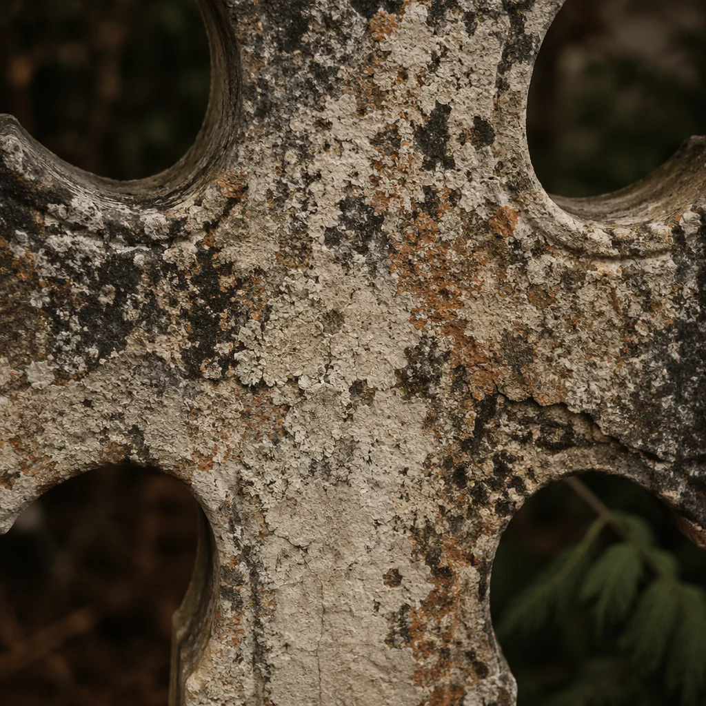 Weathered Stone Cross Macro Texture