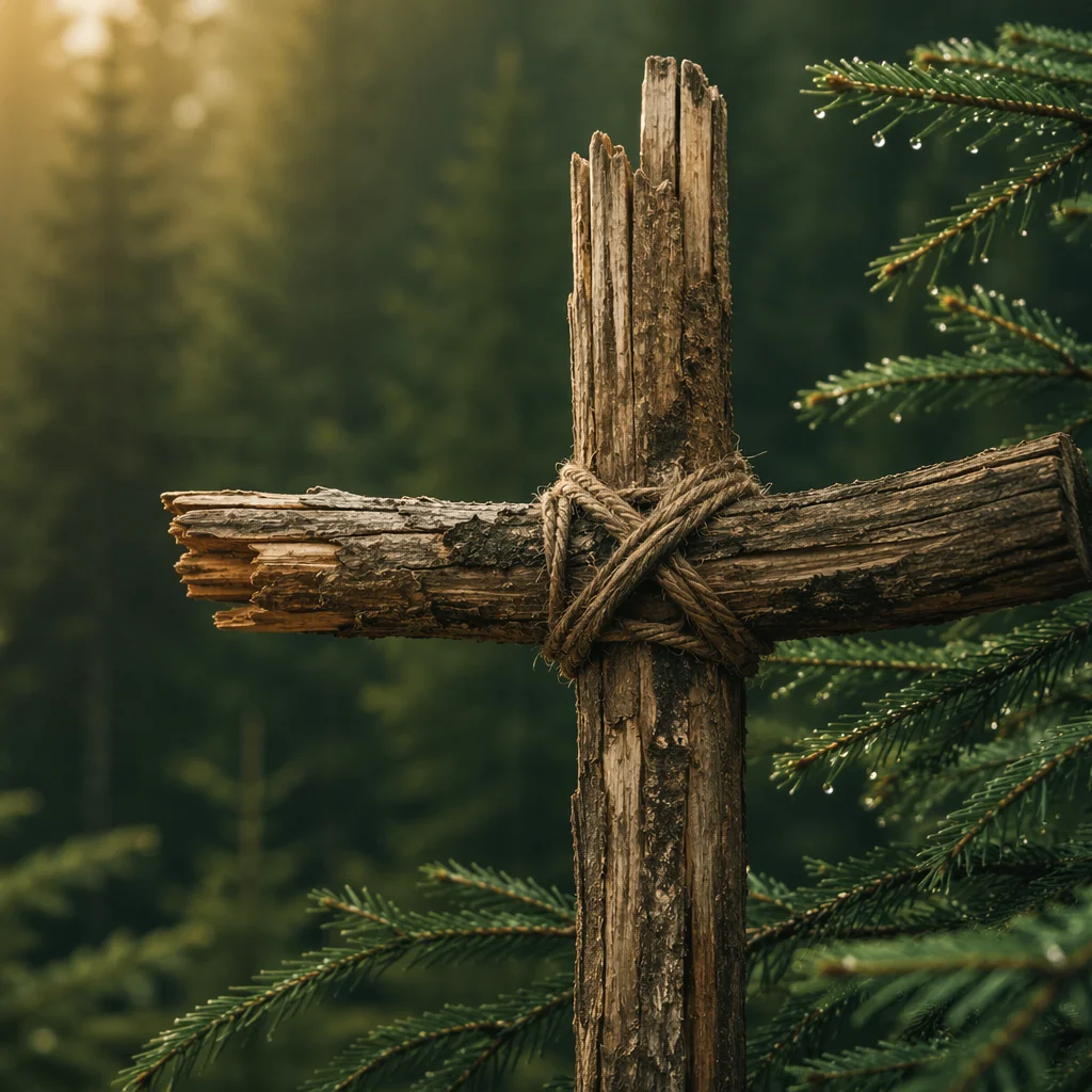 Rugged Cedar Cross in Evergreen Dawn