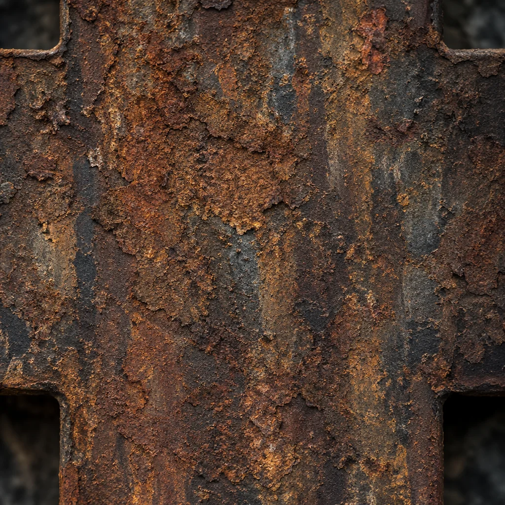 Weathered Iron Cross Macro Texture