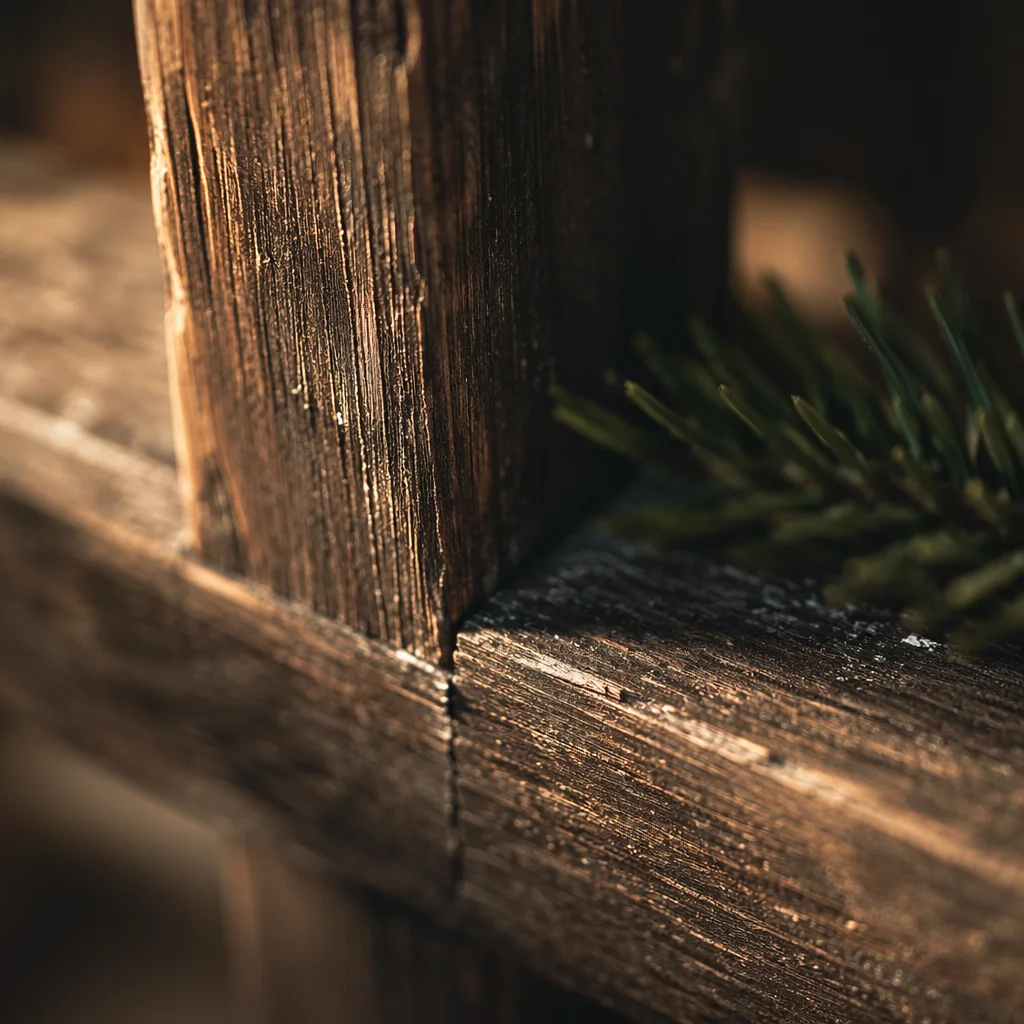 Rugged Wooden Cross with Evergreen Hope
