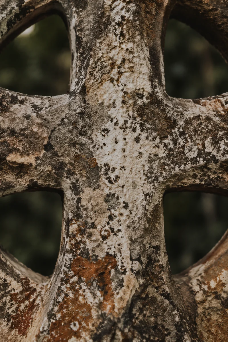 Weathered Stone Cross Macro Texture