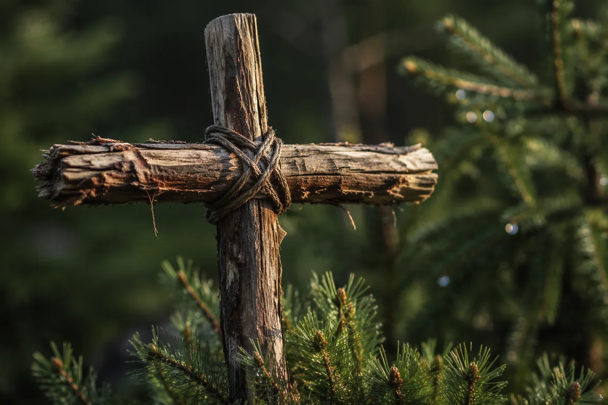 Rugged Cedar Cross in Evergreen Dawn