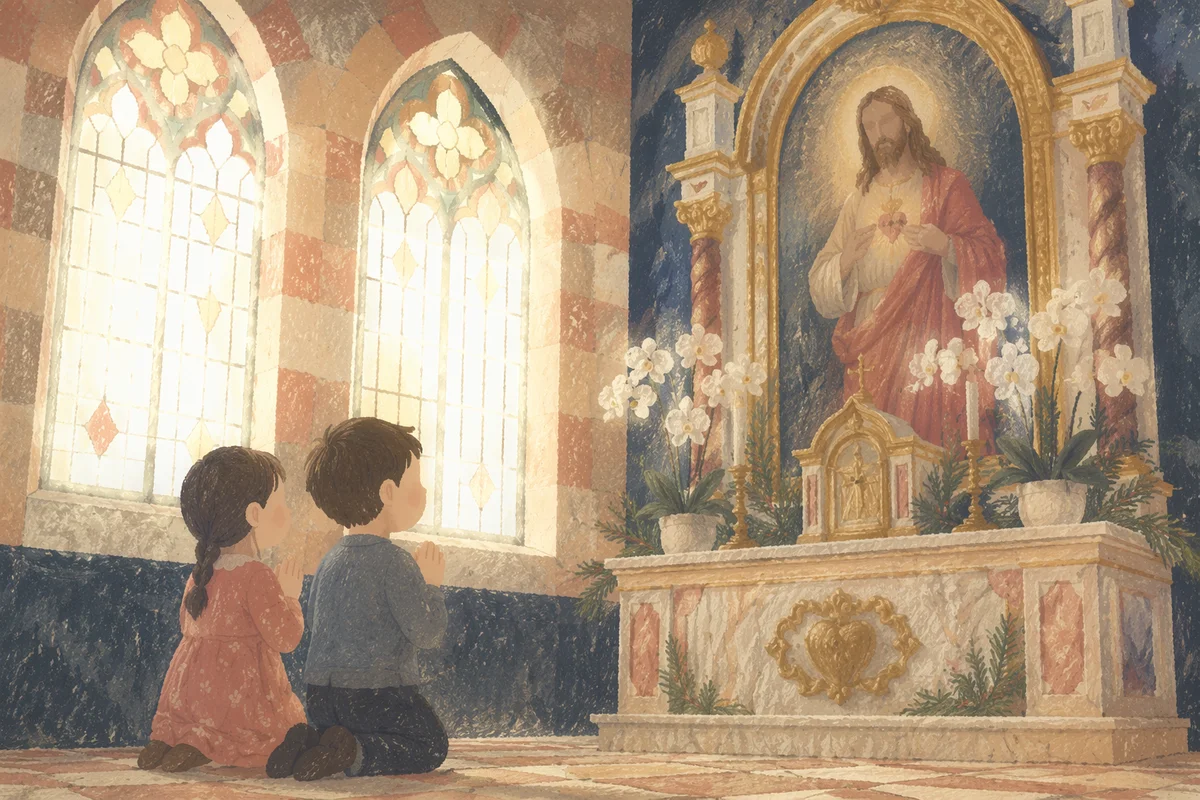 Sacred Heart Chapel Altar in Folk Art