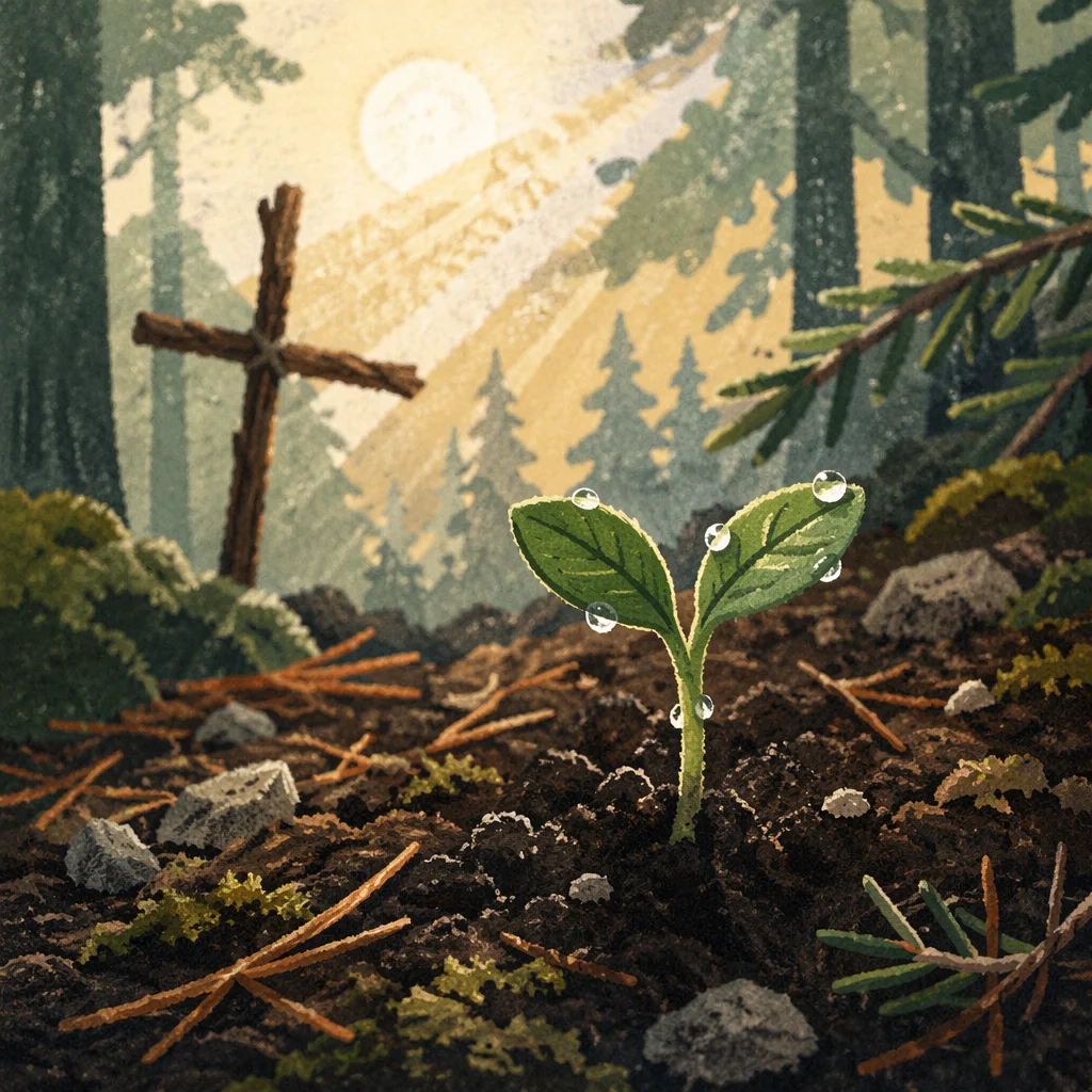 Evergreen Sprout of Faith and New Life