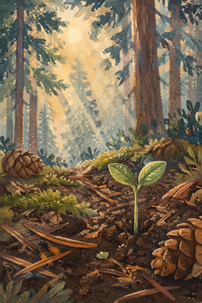 Evergreen Forest Sprout of New Life
