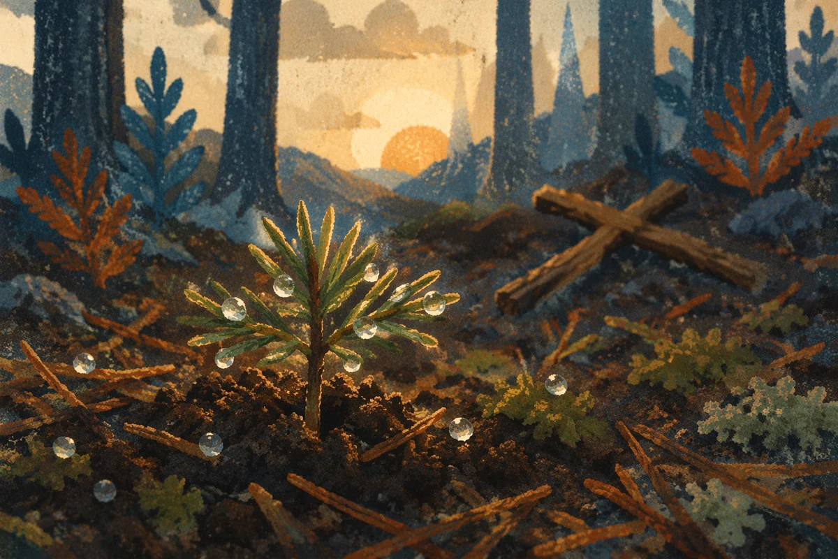 Evergreen Seedling of Hope at Dawn