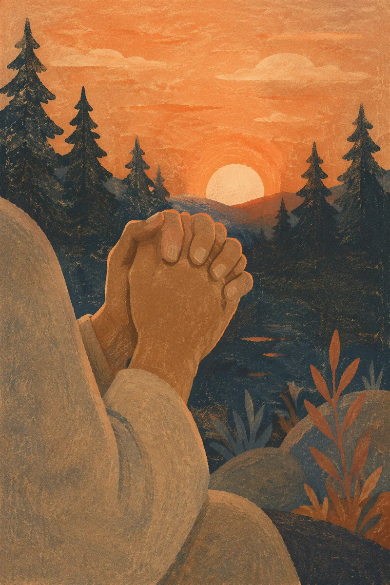 Praying Hands Silhouette by Evergreen Sunset