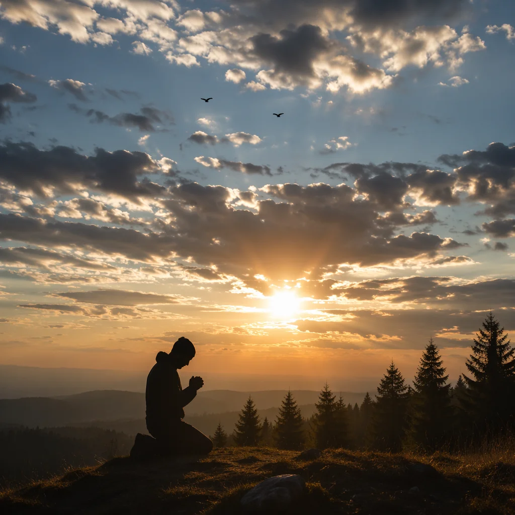 Silhouette Prayer at Evergreen Sunset Ridge