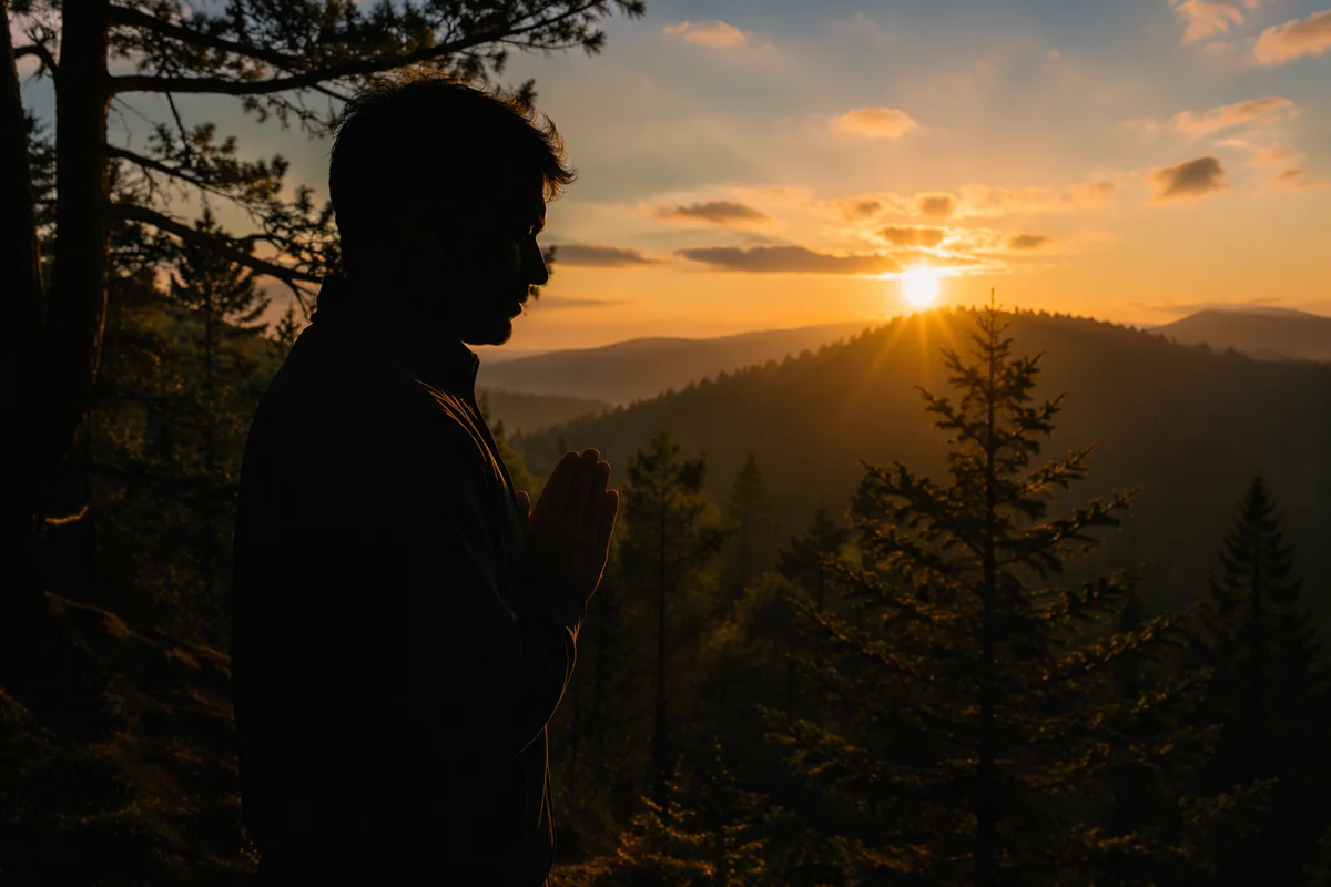 Silhouette Prayer at Evergreen Sunset Ridge