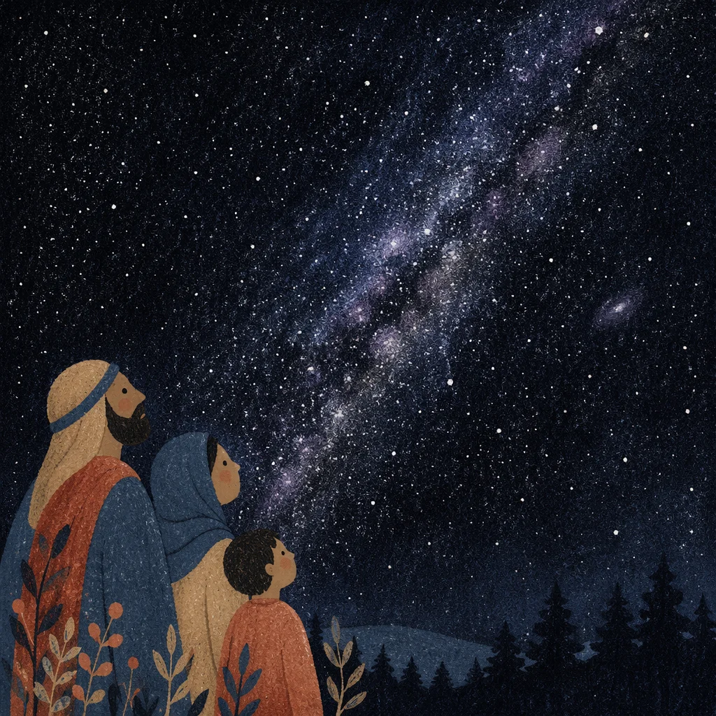 Milky Way Over Quiet Evergreen Treetops