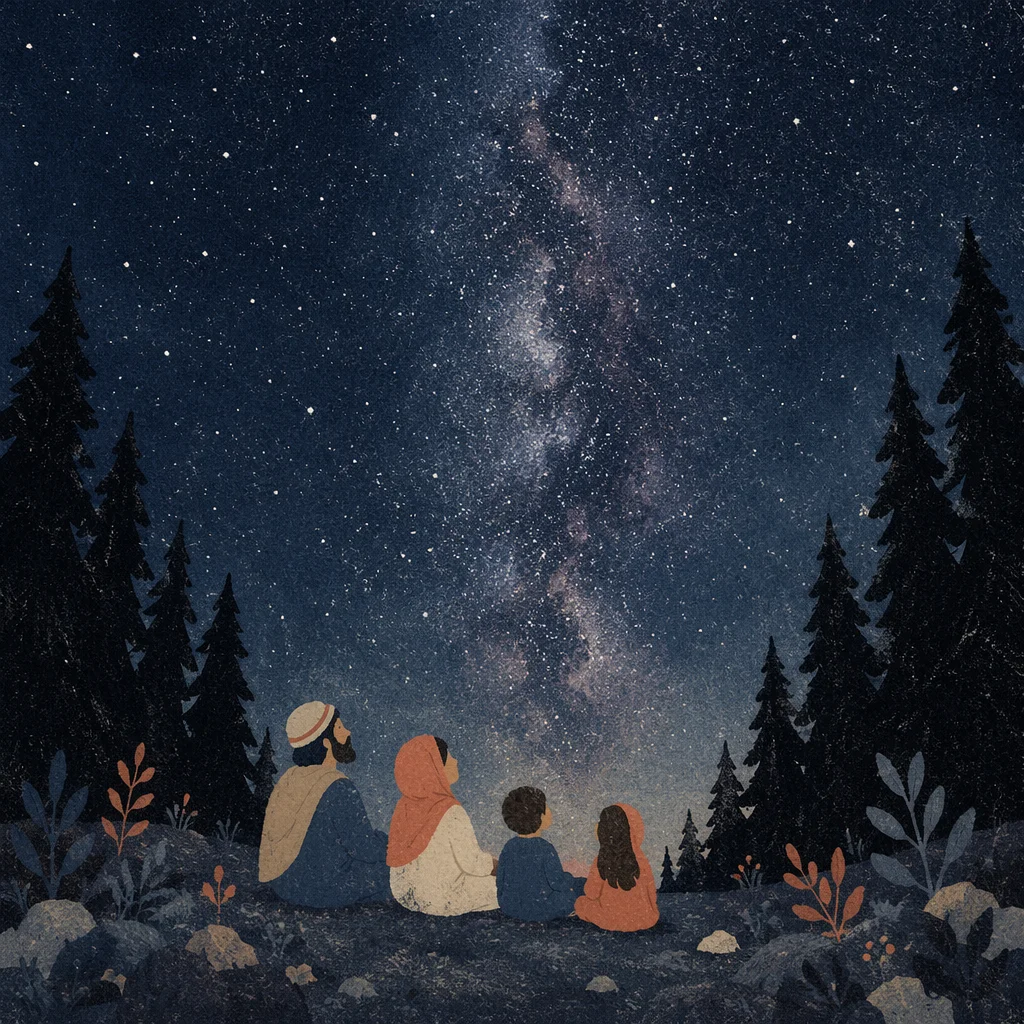 Milky Way Above Evergreen Forest Chapel