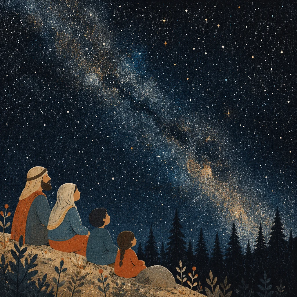 Milky Way Over Silent Evergreen Forest
