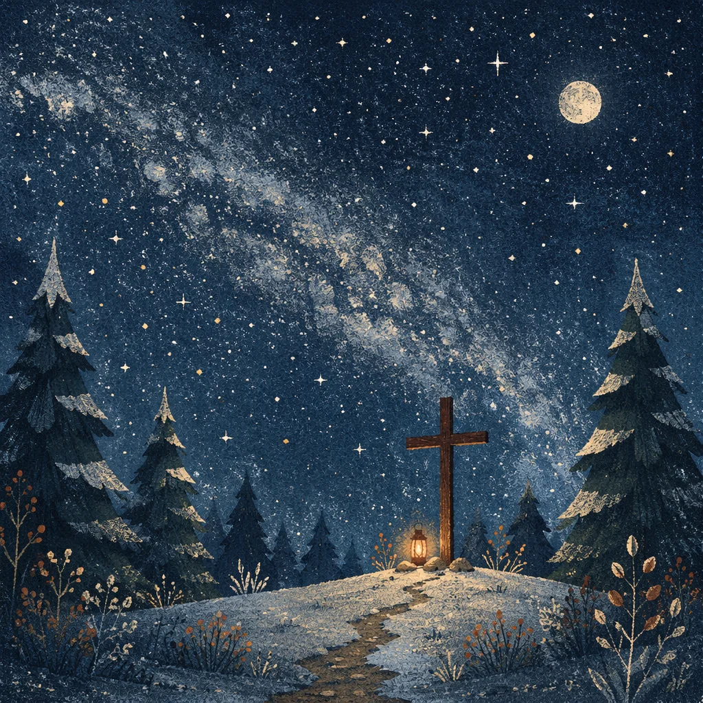 Wooden Cross Beneath the Milky Way