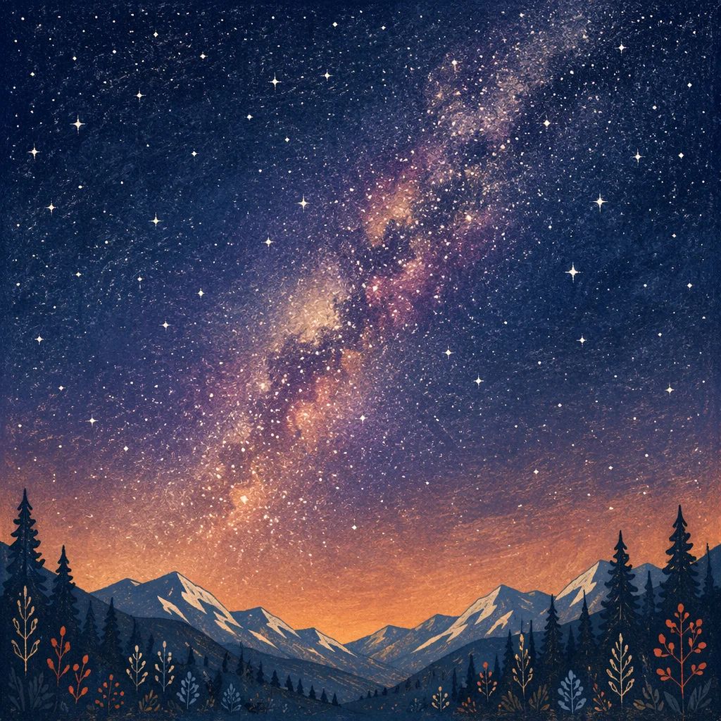 Milky Way Over Evergreen Mountain Valley