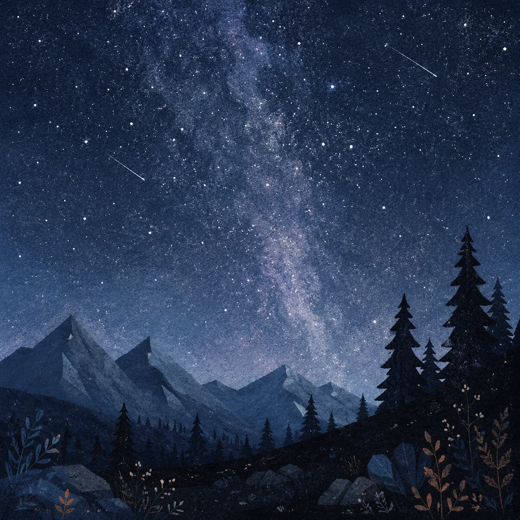 Milky Way Over Evergreen Mountain Ridge