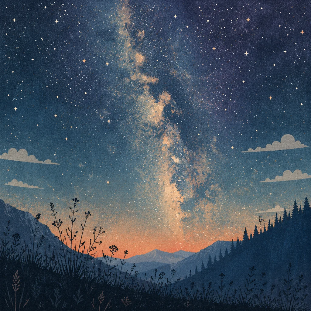 Milky Way Over Evergreen Mountain Valley