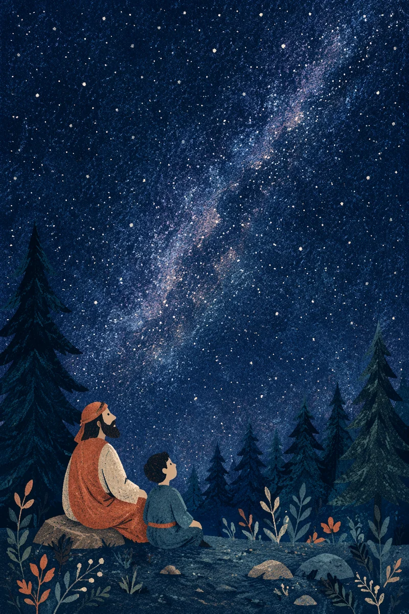 Milky Way Over Quiet Evergreen Forest