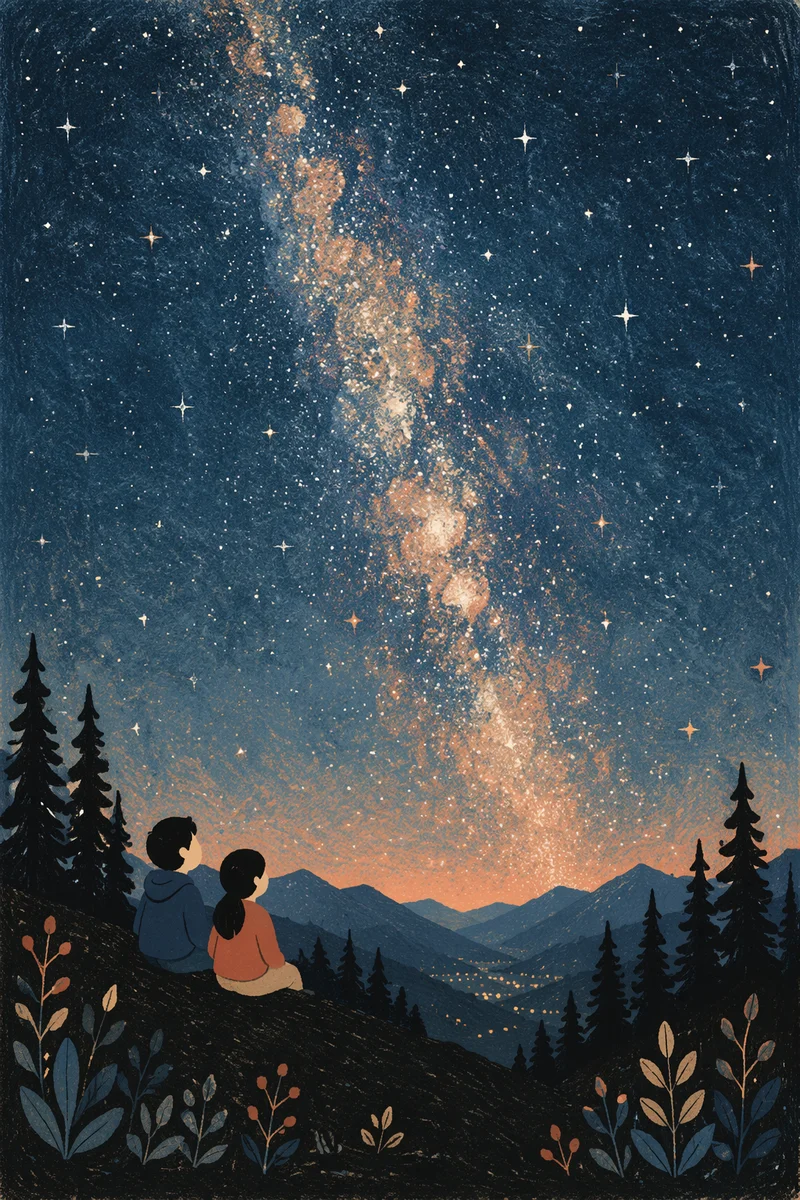 Milky Way Over Evergreen Mountain Night