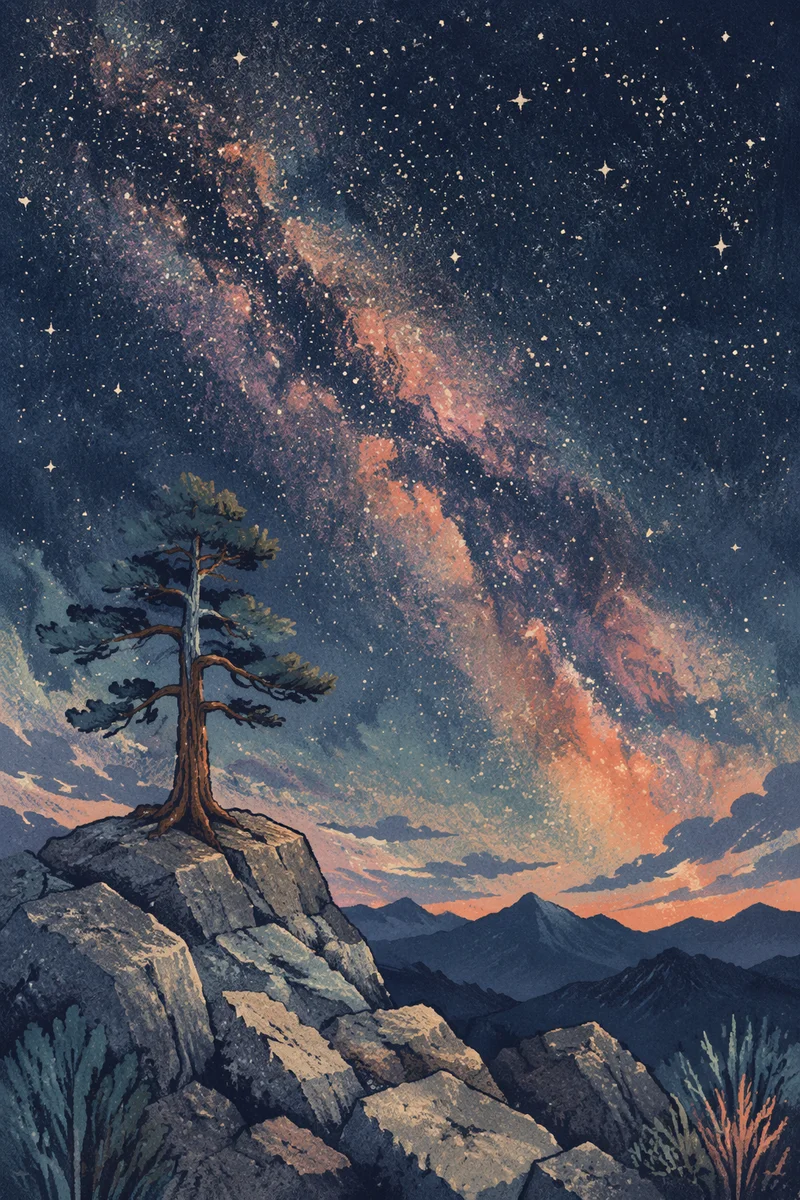 Evergreen Overlook Beneath the Milky Way