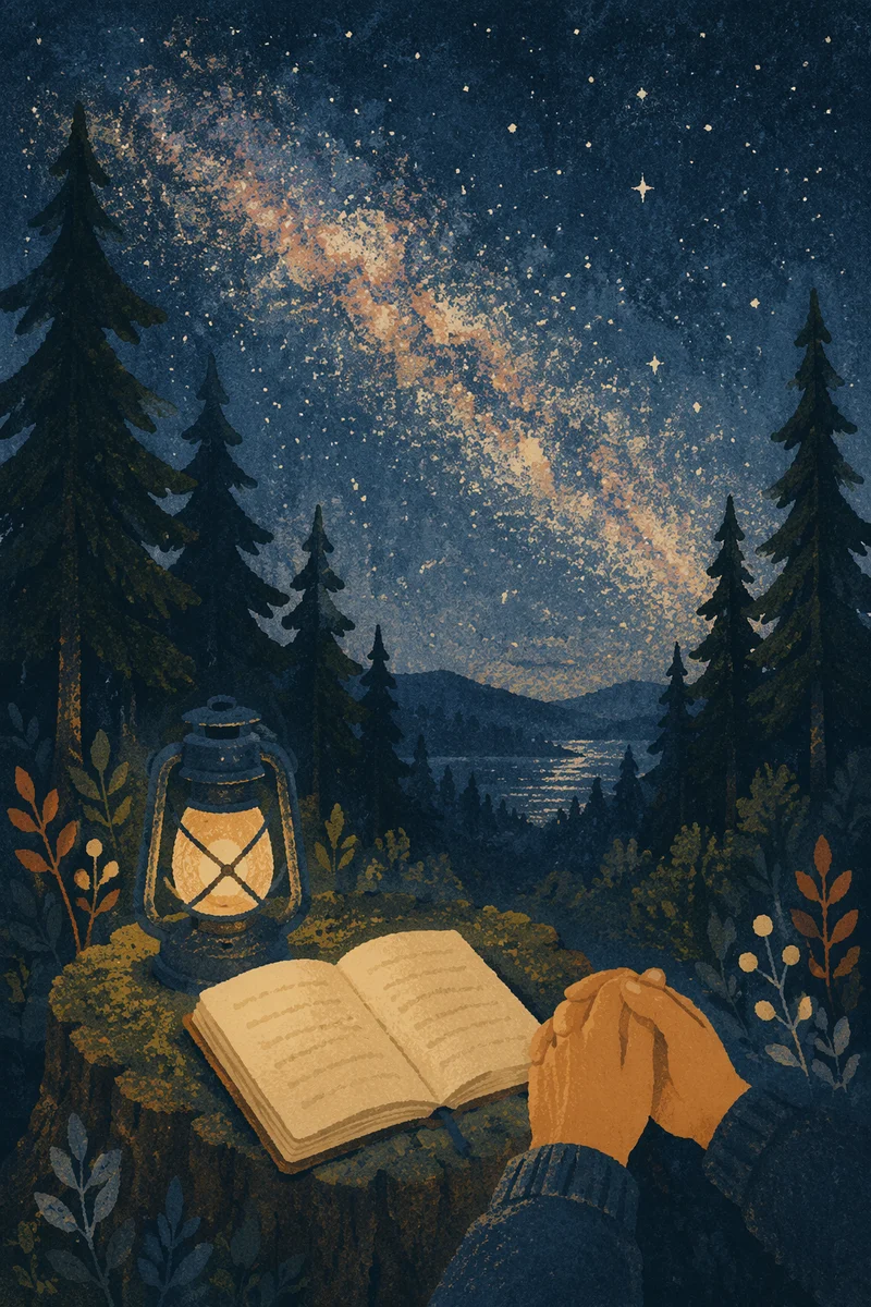Milky Way Prayer in Evergreen Forest