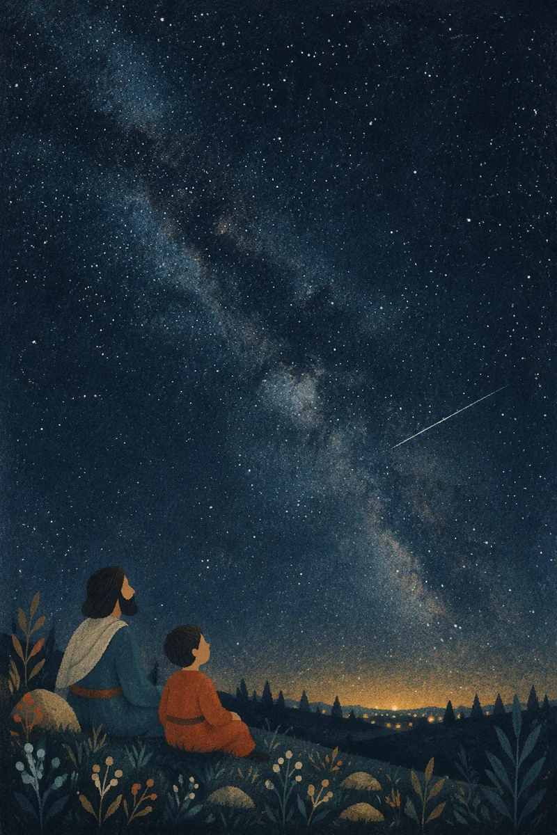 Starry Night Sky with Milky Way Horizon
