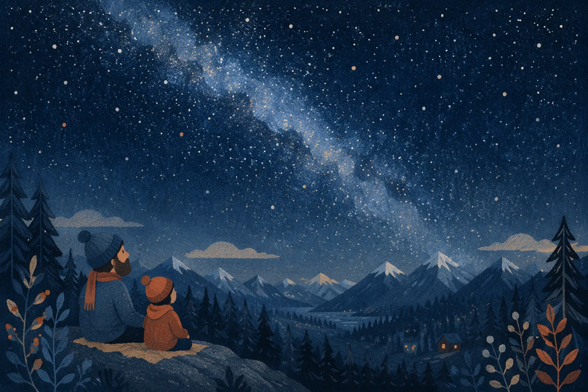 Milky Way Over Evergreen Mountain Valley